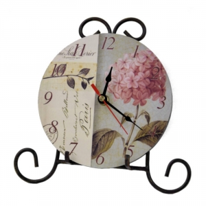 Stolní hodiny na stojánku hortenzie