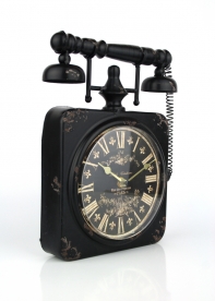 Stolní hodiny ve tvaru retro telefonu 25x27cm