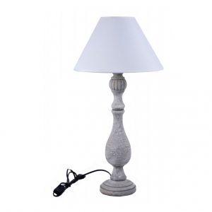Stolní lampa antik bílý širm 66cm