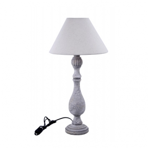Stolní lampa antik šedý širm 66cm