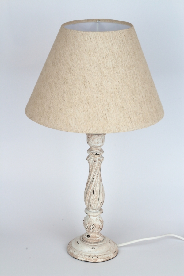Stolní lampa béžová zdobená 52cm