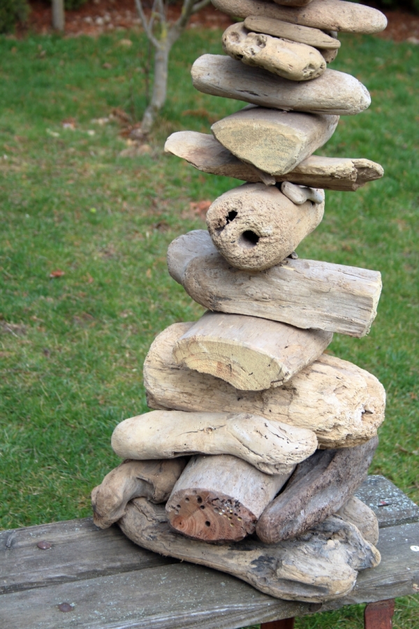 Stolní lampa s cylindrem z náplavového dřeva 100cm