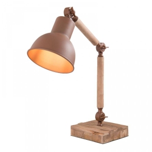 Stolní lampa s dřevěným podstavcem 45cm