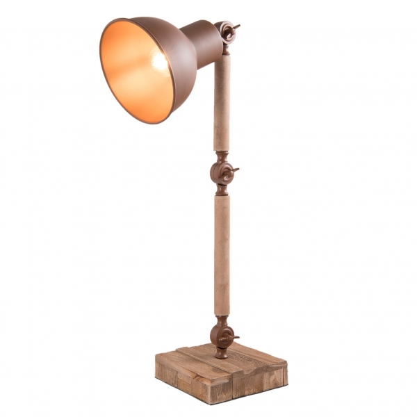 Stolní lampa s dřevěným podstavcem 45cm