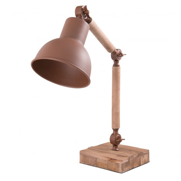 Stolní lampa s dřevěným podstavcem 45cm