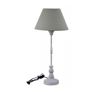 Stolní lampa s kovovou nohou béžový širm 68cm