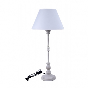 Stolní lampa s kovovou nohou bílý širm 67cm