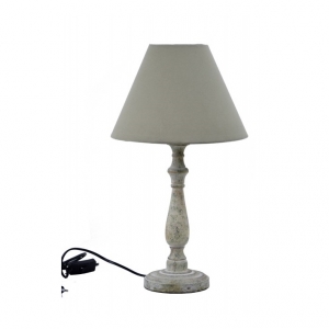 Stolní lampa s patinou béžový širm 44cm