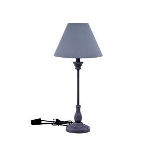 Stolní lampa šedý širm 47cm