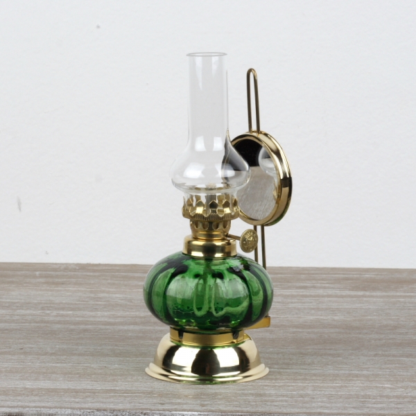 Stolní petrolejová lampa zelená 16cm