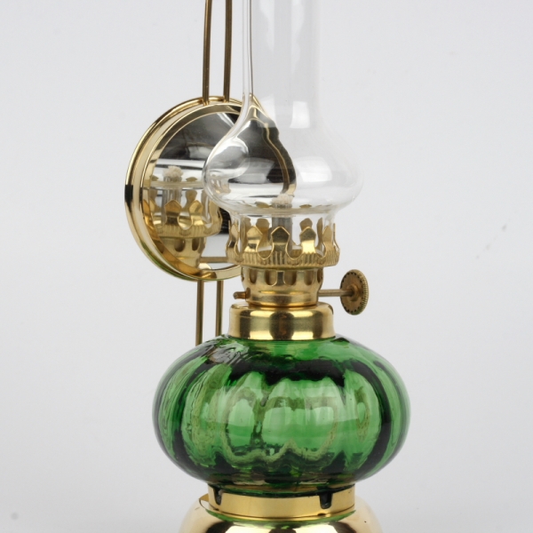 Stolní petrolejová lampa zelená 16cm