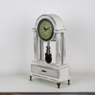 Stolní retro kyvadlové hodiny bílé 46,5cm