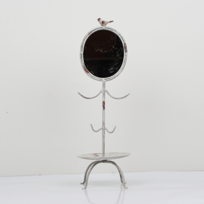 Stolní zrcadlo s věšákem na šperky 52cm