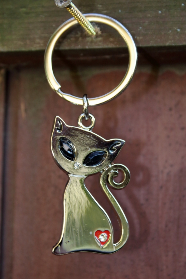 Stříbrný přívěsek kočka na klíče