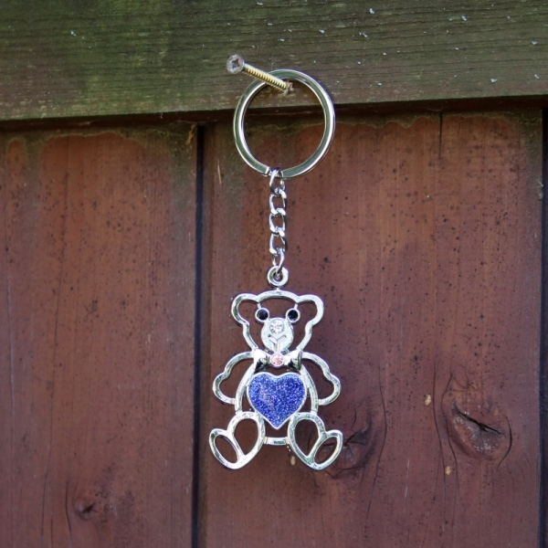 Stříbrný přívěsek na klíče medvídek