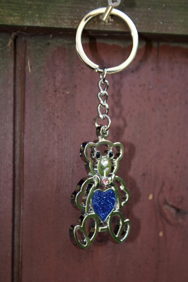 Stříbrný přívěsek na klíče medvídek