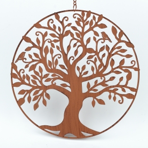 Strom života rezavý kov 24 cm