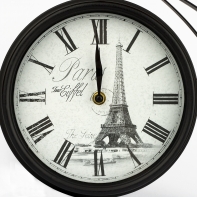 Stylové hodiny Paris Eiffel 35x42x9cm