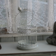 Svatební dekorace kovová klec 22x46cm