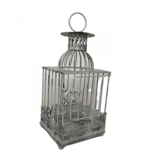 Svatební dekorace - květinová klec 10 x 10 x 22 cm 