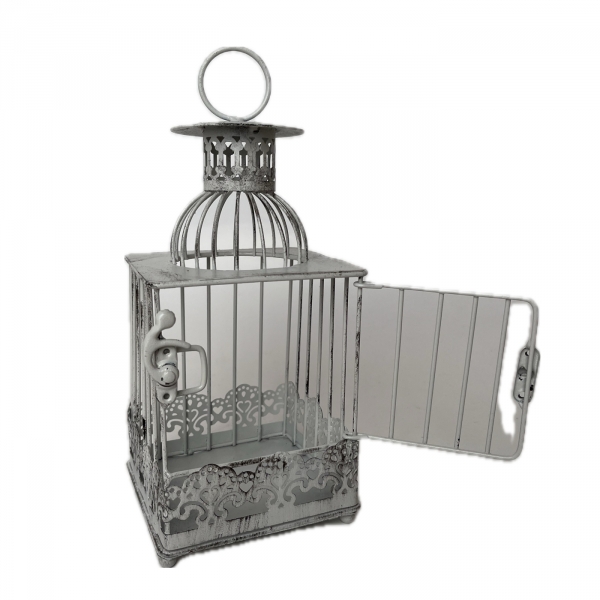 Svatební dekorace - květinová klec 10 x 10 x 22 cm 