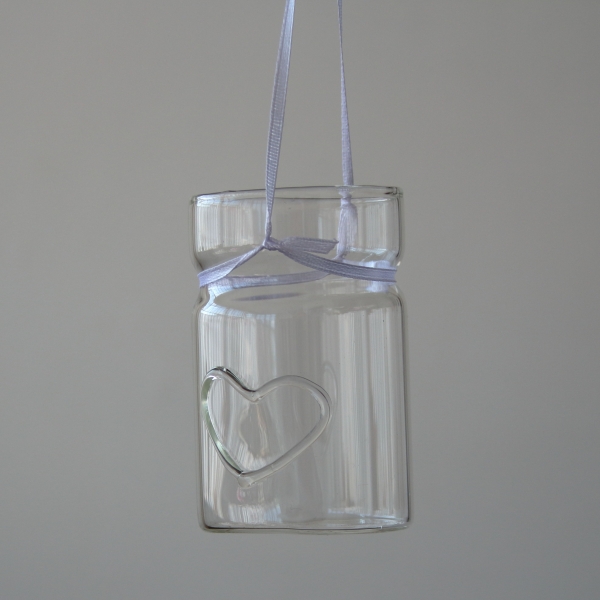 Svatební dekorace svícen na čajovou svíčku srdce 9cm