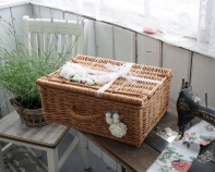 Svatební dekotrace - schránka na přání a peníze proutěný kufr 40x17x28cm