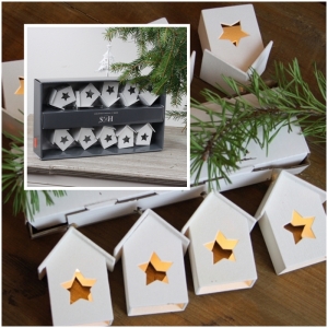 Světelná girlanda domečky s hvězdičkami