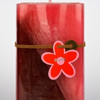 Svíce hranatá vysoká ROSE 8x8x15cm