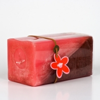 Svíce hranatá vysoká ROSE 8x8x15cm