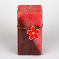 Svíce hranatá vysoká ROSE 8x8x15cm