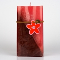 Svíce hranatá vysoká ROSE 8x8x15cm