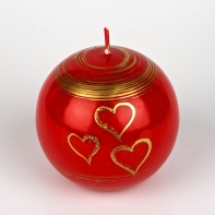 Svíce valentyn koule velká 9cm