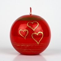 Svíce valentyn koule velká 9cm