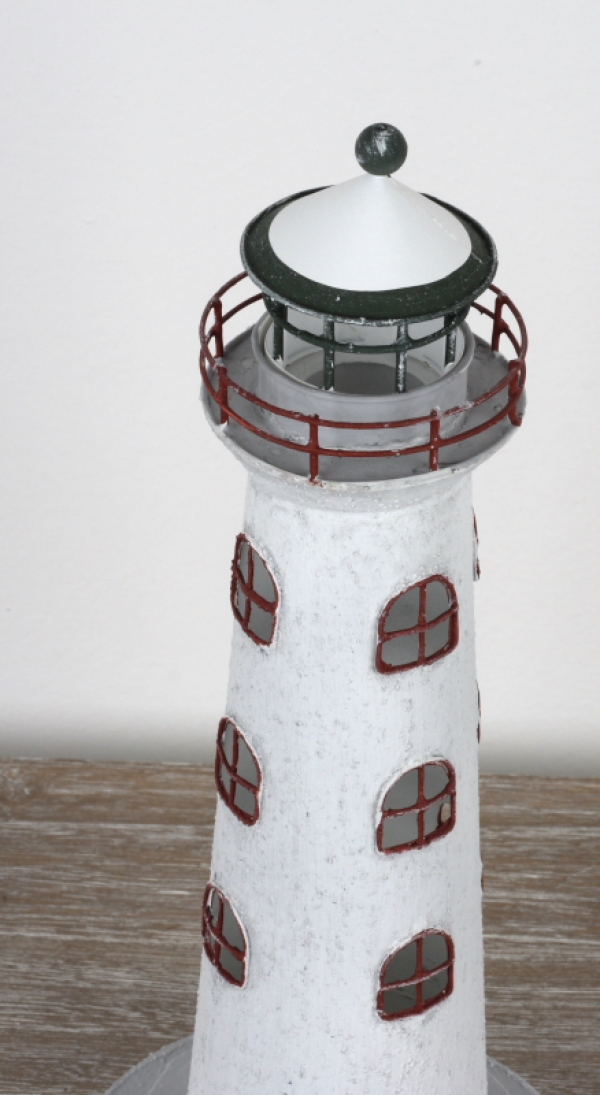 Svícen bílý maják 38,5cm