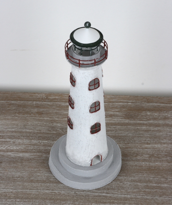 Svícen bílý maják 38,5cm