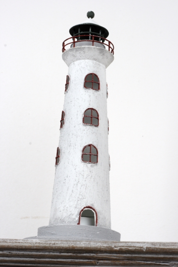 Svícen bílý maják 38,5cm