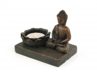 Svícen Budha (sada 2ks) polyresin 7x11cm