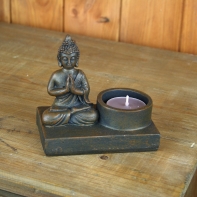 Svícen Budha (sada 2ks) polyresin 7x11cm