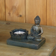 Svícen Budha (sada 2ks) polyresin 7x11cm