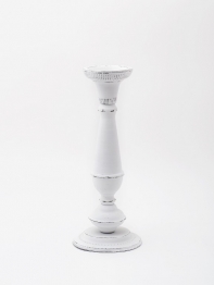 Svícen kovový bílý 40cm