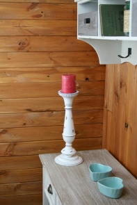 Svícen kovový bílý 40cm