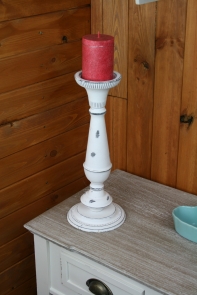 Svícen kovový bílý 40cm