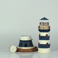 Svícen maják modrý 23cm