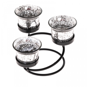 Svícen na 3 čajové svíčky černý