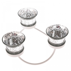 Svícen na 3 svíčky bílý