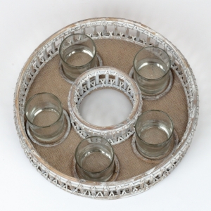 Svícen na čajové svíčky kulatý 40x10cm