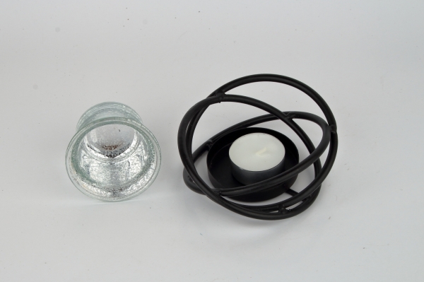 Svícen na čajovou svíčku černý