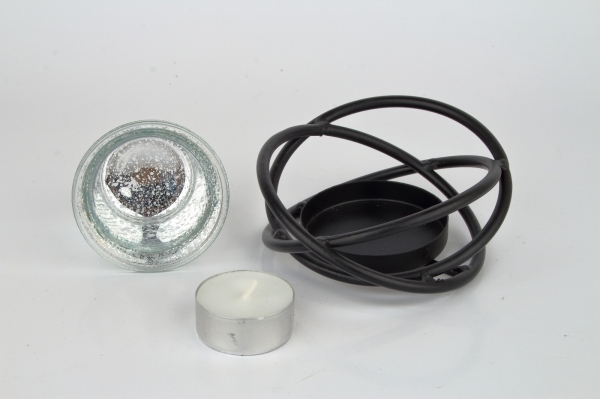 Svícen na čajovou svíčku černý