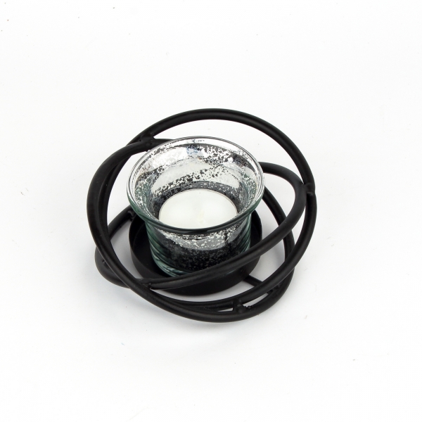 Svícen na čajovou svíčku černý